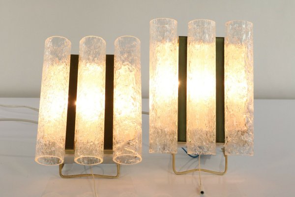 Mid-Century Glass Tube Sconces from Doria Leuchten, 1960s, Set of 2-FUP-691933