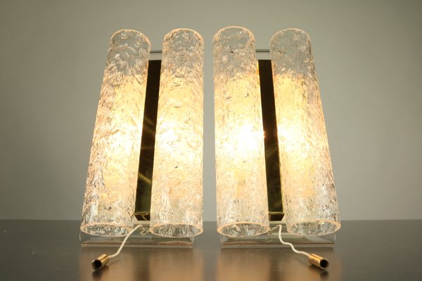 Mid-Century Glass Tube Sconces from Doria Leuchten, 1960s, Set of 2-FUP-667464