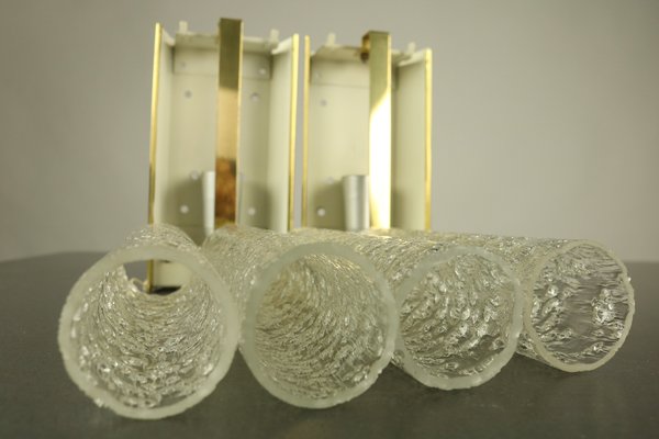 Mid-Century Glass Tube Sconces from Doria Leuchten, 1960s, Set of 2-FUP-667464