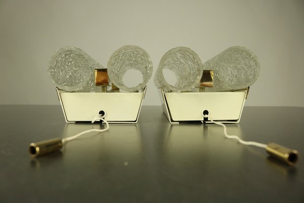 Mid-Century Glass Tube Sconces from Doria Leuchten, 1960s, Set of 2-FUP-667464