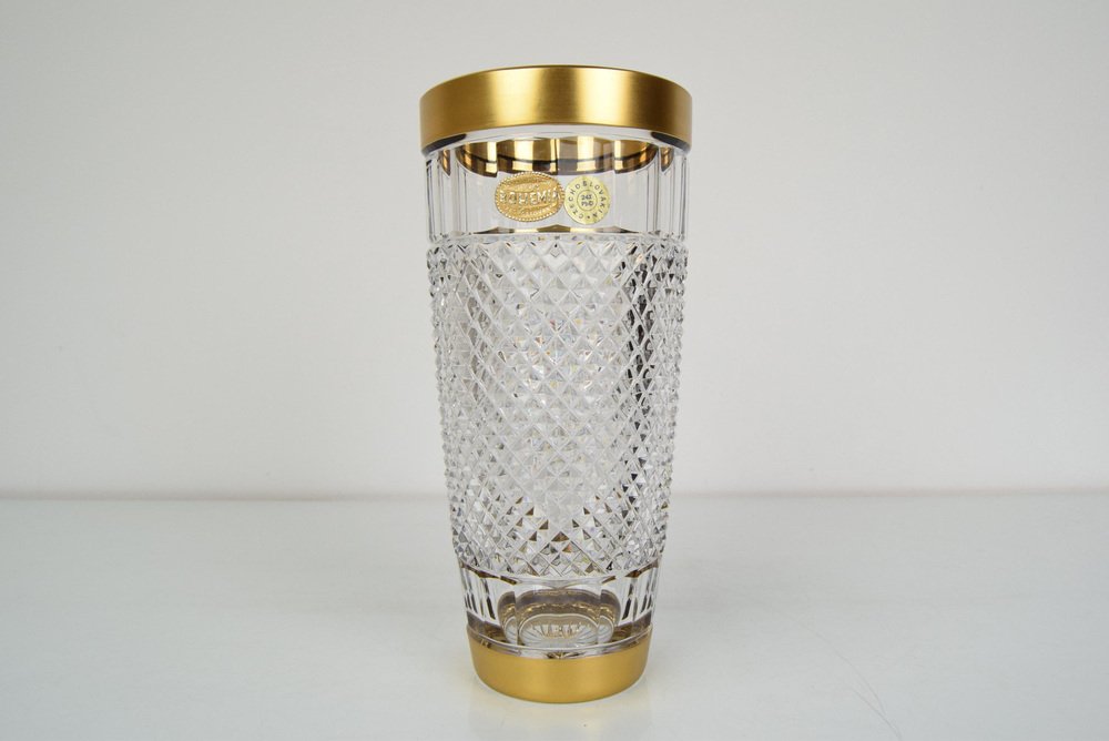 Mid-Century Glass Vase in Bohemia Crystal, 1960s