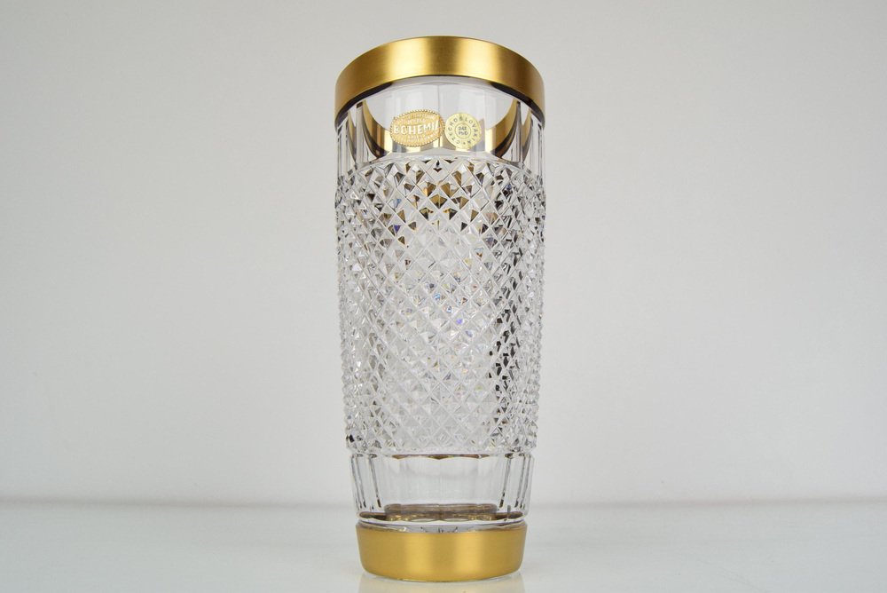 Mid-Century Glass Vase in Bohemia Crystal, 1960s