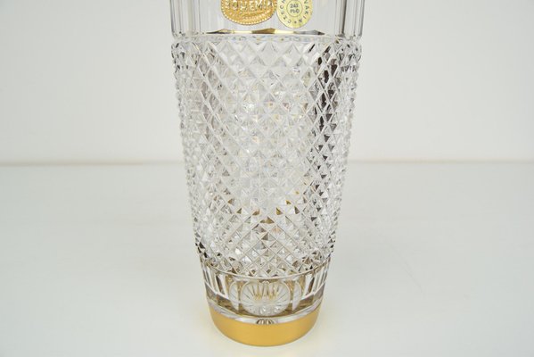 Mid-Century Glass Vase in Bohemia Crystal, 1960s-TZ-1259852