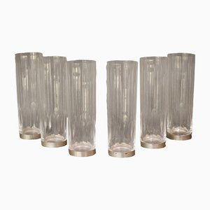 Mid-Century Glasses with Silver Bases, Set of 6-AOI-1350937