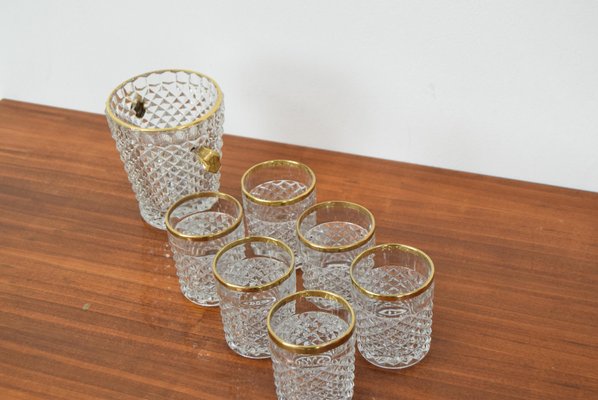 Mid-Century Glassware Barware Set by Bohemia Crystal, 1960s, Set of 7-TZ-1287097