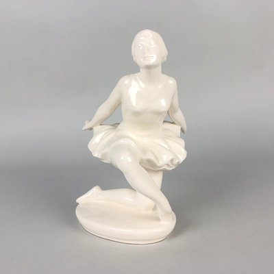 Mid-Century Glazed Ceramic Sculpture of a Ballerina from Jihokera, 1960s-TZ-860057