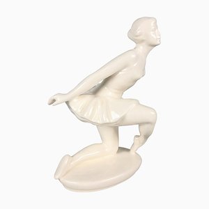 Mid-Century Glazed Ceramic Sculpture of a Ballerina from Jihokera, 1960s-TZ-860057