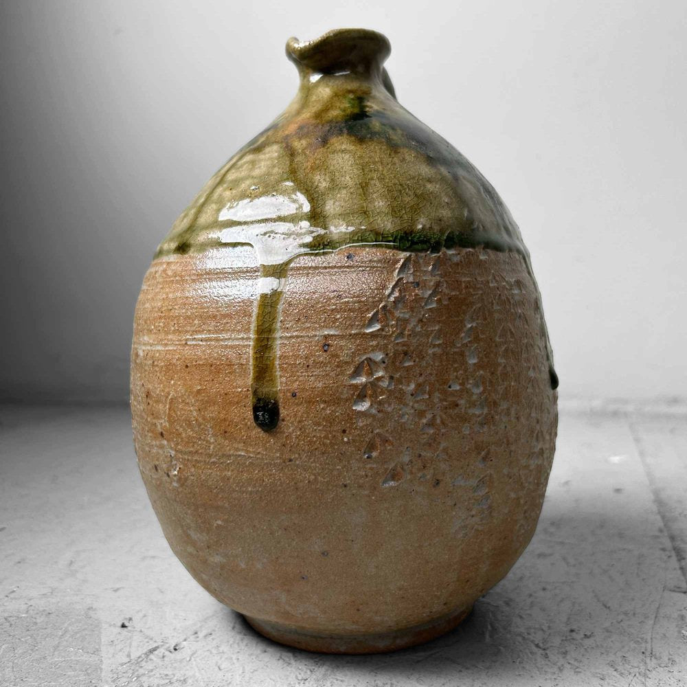 Mid-Century Glazed Ceramic Shigaraki Jug, Japan, 1960s