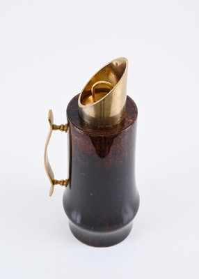 Mid-Century Goatskin and Brass Thermos Decanter by Aldo Tura for Macabo, Italy, 1950s-JDR-1738281