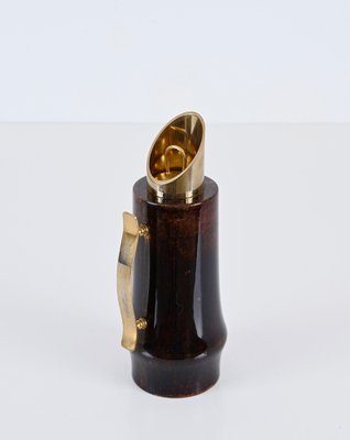 Mid-Century Goatskin and Brass Thermos Decanter by Aldo Tura for Macabo, Italy, 1950s-JDR-1738281