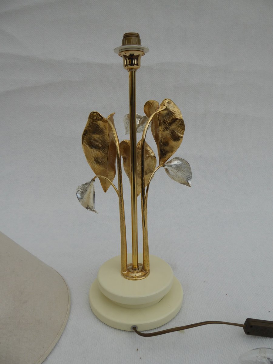 Mid-Century Gold and Silver Plated Lamp by Lanciotto Galeotti for L'Originale