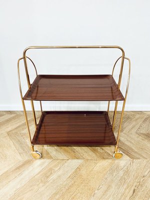 Mid-Century Gold Bar Cart, 1970s-KND-910782