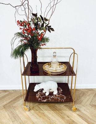 Mid-Century Gold Bar Cart, 1970s-KND-910782