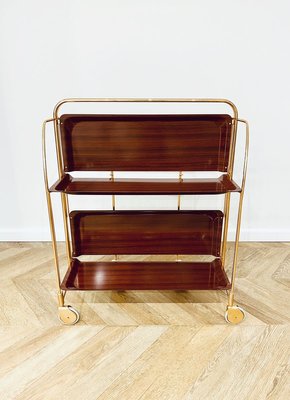 Mid-Century Gold Bar Cart, 1970s-KND-910782