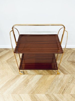 Mid-Century Gold Bar Cart, 1970s-KND-910782