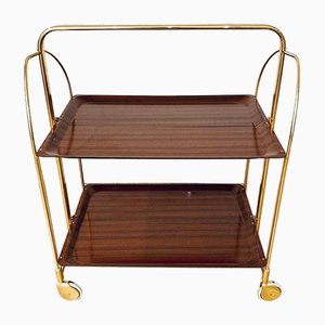 Mid-Century Gold Bar Cart, 1970s-KND-910782