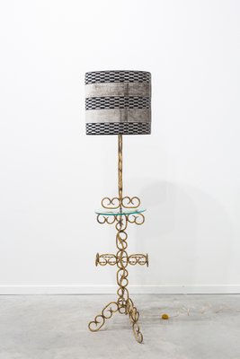 Mid-Century Gold Chain Floor Lamp, 1960s-UJE-706947