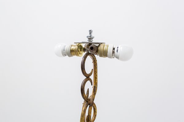 Mid-Century Gold Chain Floor Lamp, 1960s-UJE-706947