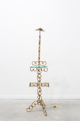 Mid-Century Gold Chain Floor Lamp, 1960s-UJE-706947