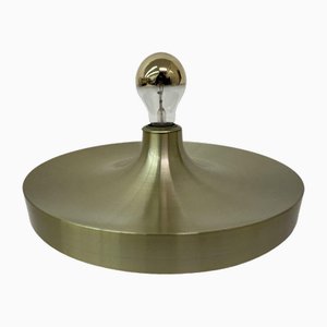 Mid-Century Gold Disc Wall Lamp, 1970s-BGP-1813972