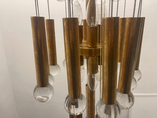 Mid-Century Gold Metal Pendant Light by Gaetano Sciolari, 1970s-JJC-1763132