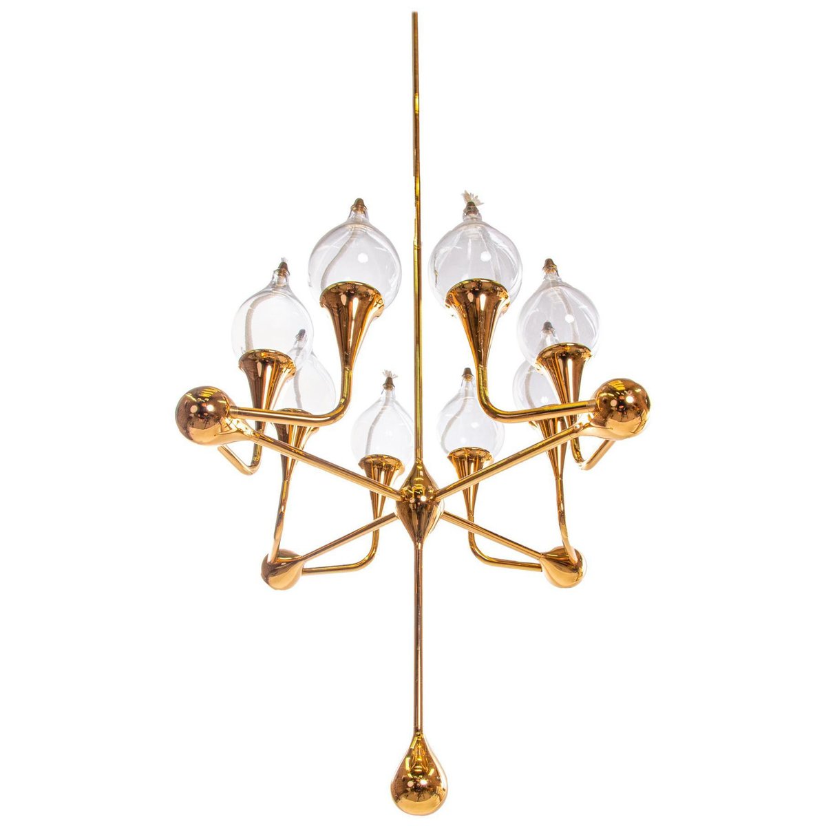 Mid-Century Gold-Plated Oil Candelabra by Freddie Andersen, 1970s