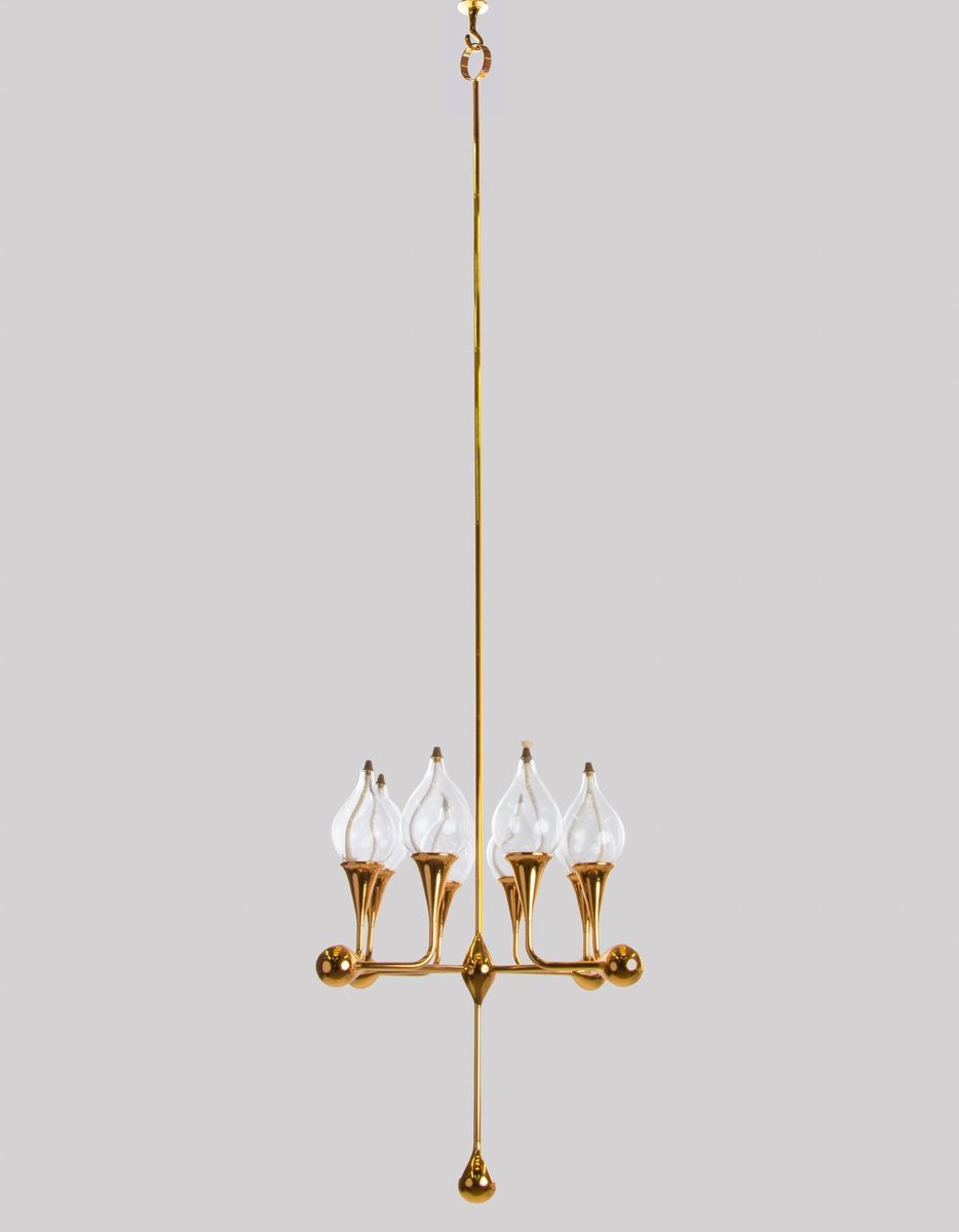 Mid-Century Gold-Plated Oil Candelabra by Freddie Andersen, 1970s