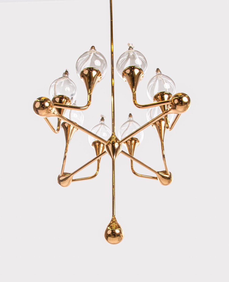 Mid-Century Gold-Plated Oil Candelabra by Freddie Andersen, 1970s