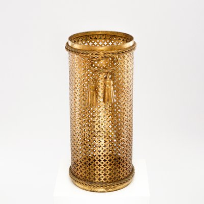 Mid-Century Gold-Plated Umbrella Stand by Li Puma, Florence, Italy, 1950s-QBR-1060437