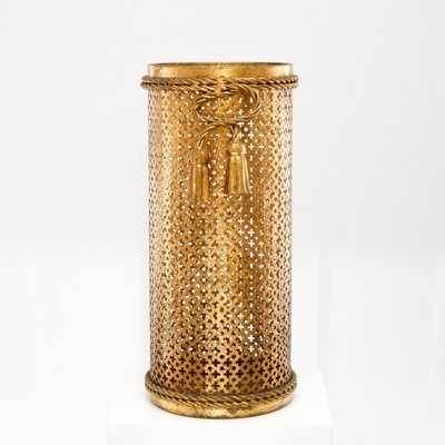 Mid-Century Gold-Plated Umbrella Stand by Li Puma, Florence, Italy, 1950s-QBR-1060437