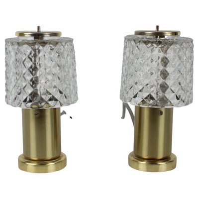 Mid-Century Gold Table Lamps by Kamenický Šenov, 1970s, Set of 2-TZ-1277100