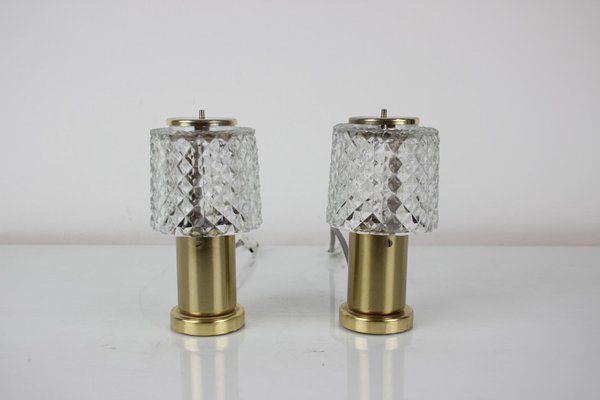 Mid-Century Gold Table Lamps by Kamenický Šenov, 1970s, Set of 2-TZ-1277100