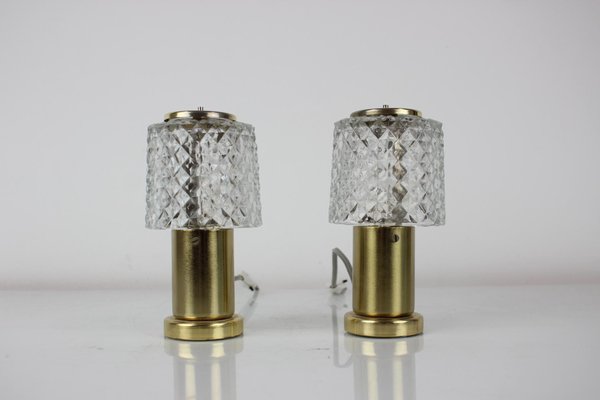 Mid-Century Gold Table Lamps by Kamenický Šenov, 1970s, Set of 2-TZ-1277100