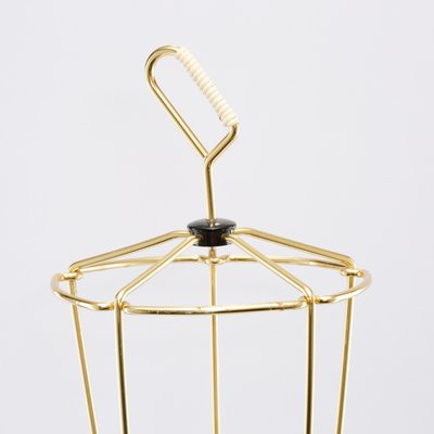 Mid-Century Golden Conical Tripod Umbrella Stand, 1950s-QBR-1058033