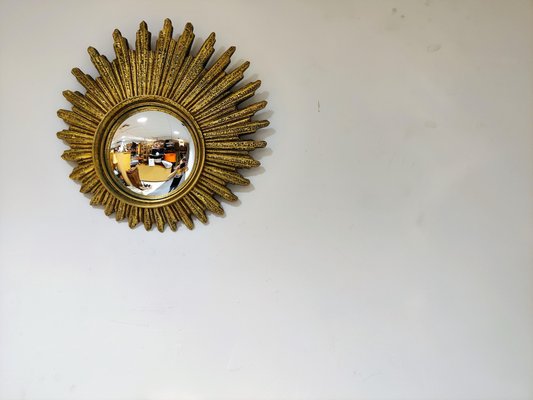 Mid-Century Golden Sunburst Mirror, 1960s-IRH-1114159