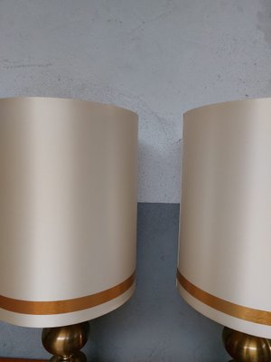 Mid-Century Golden Table Lamps, 1970s, Set of 2-AIF-1795940