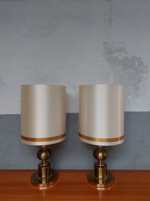 Mid-Century Golden Table Lamps, 1970s, Set of 2-AIF-1795940