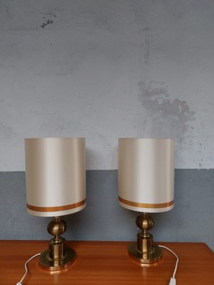 Mid-Century Golden Table Lamps, 1970s, Set of 2-AIF-1795940