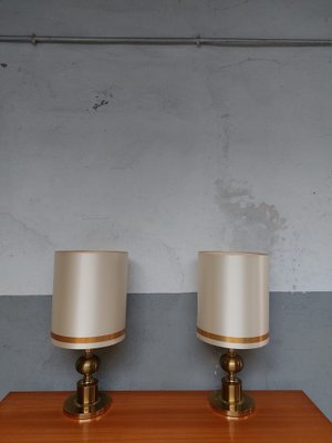 Mid-Century Golden Table Lamps, 1970s, Set of 2-AIF-1795940