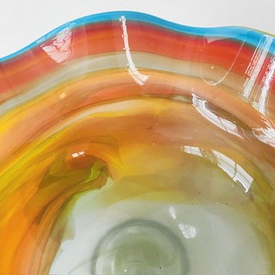 Mid-Century Golden Talast Hand-Blown Colorful Glass Bowl-BMU-2026701