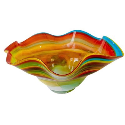 Mid-Century Golden Talast Hand-Blown Colorful Glass Bowl-BMU-2026701