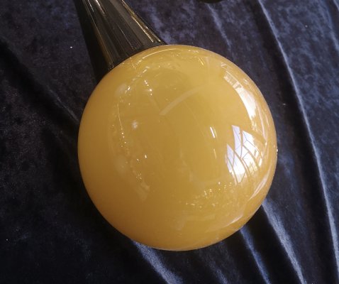 Mid-Century Golden Yellow and Black Murano Art Glass and Brass Wall Light, 1950s-UH-1319978