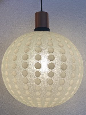 Mid-Century Golf Ball-Shaped Glass Pendant Lamp, 1960s-PYR-1353219