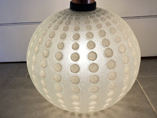 Mid-Century Golf Ball-Shaped Glass Pendant Lamp, 1960s-PYR-1353219