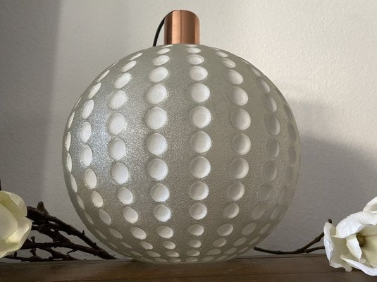 Mid-Century Golf Ball-Shaped Glass Pendant Lamp, 1960s-PYR-1353219