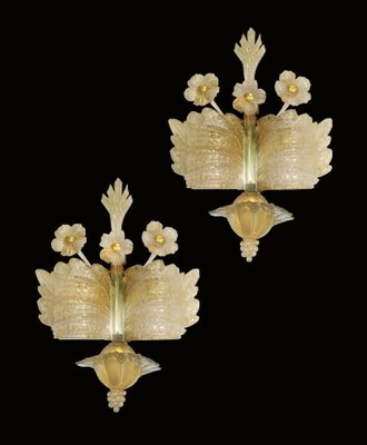 Mid-Century Grand Hotel Sconces from Barovier & Toso, 1960s, Set of 3-OVO-1235342