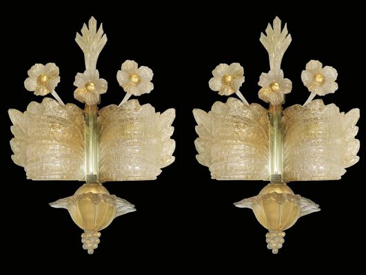 Mid-Century Grand Hotel Sconces from Barovier & Toso, 1960s, Set of 3-OVO-1235342