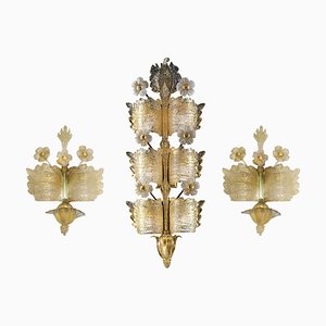 Mid-Century Grand Hotel Sconces from Barovier & Toso, 1960s, Set of 3-OVO-1235342