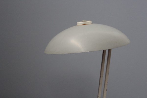 Mid-Century Gray and White Table Lamp, 1950s-HZ-584036