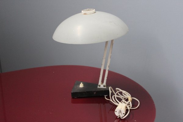 Mid-Century Gray and White Table Lamp, 1950s-HZ-584036